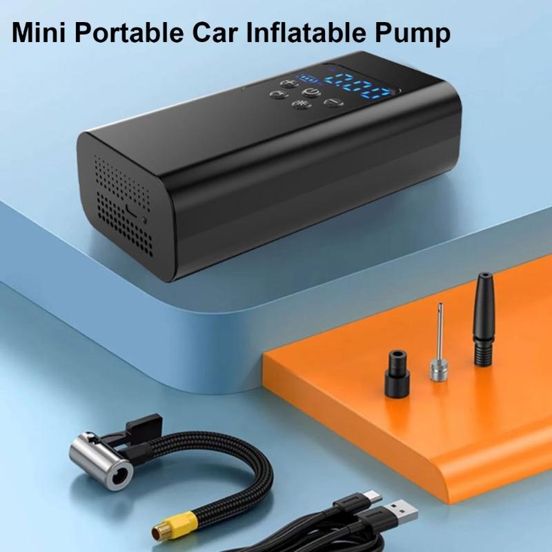 Tire Inflator with Backlight Digital Display Screen and Flashlight Portable Car Air Compressor Universal Air Pumps