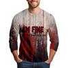 Men's Halloween Print Raglan Dralan Three-quarter Sleeve Casual Top