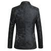 2025 Men's Stylish Embroidered Jacquard Slim Fit Suit Jacket for Spring/Autumn