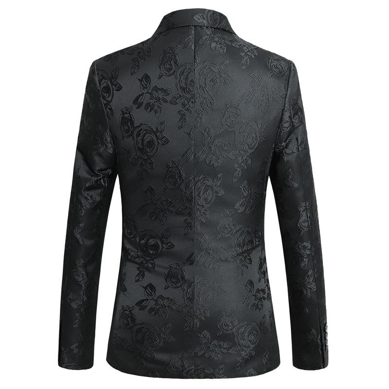 2025 Men's Stylish Embroidered Jacquard Slim Fit Suit Jacket for Spring/Autumn