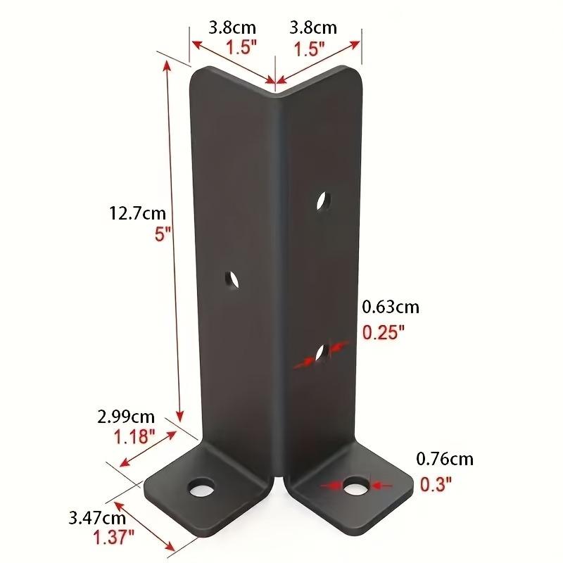 2 Stück Verstellbare Terrassenpfosten-Ankerhalterung Schwerlast-Metallstütze Holzzaun-Halterungen Kompakte Montagehalterung Pfostenstabilisator