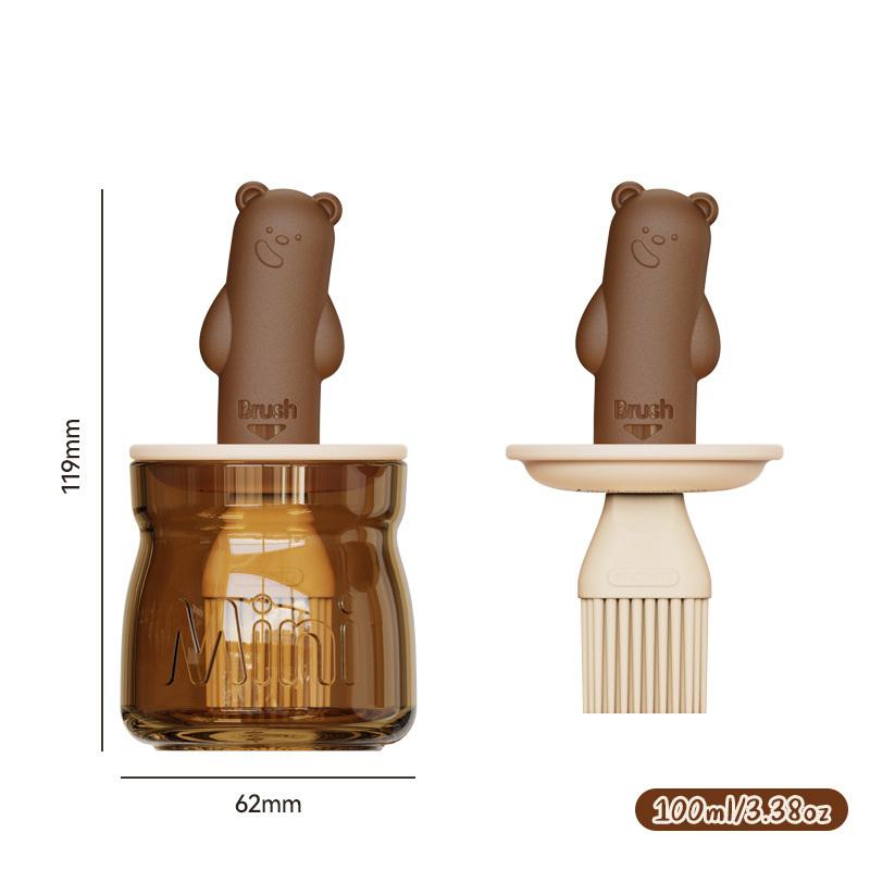 Bear Silicone Oil Brush Household Barbecue Oil Brush Oil Bottle Food-Grade Silicone Oil Brush Seasoning Bottle