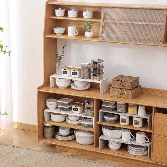 Retractable Storage Rack Plates Cutlery Seasonings Organization Kitchen Cabinets And Counter Layered Shelves Increase