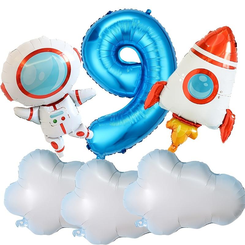 

Rocket Astronaut Foil Balloons 32Inch Blue Number 1-9 Balloon Kids Boys Outer Space Theme Birthday Party Baby Shower Decoration 32inch