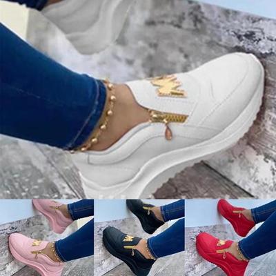 Frauen Chunky Sneakers 4 Farbe Einfarbig Plattform Schuhe Dicken Boden Zipper frauen Vulkanisierte Schuhe Turnschuhe
