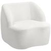Moderner Sessel mit Fleece-Polsterung, Gemütlicher Polstersessel für Wohnzimmer, Schlafzimmer, Heimbüro, Cremeweiß