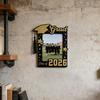 Wooden Photo Frame, Standard Size Graduation Picture Display, Black Gold with Rear Stand, Grad 2026 Picture Holder for Graduation Keepsake