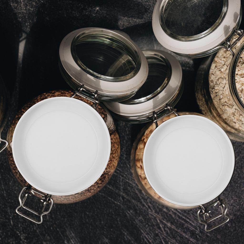 4Pcs Reusable Plastic Jar Lid Airtight Seal for Glass Storage Jars Wide Mouth Kitchen Bottle Cover Dried Fruit Candy Tea Jam