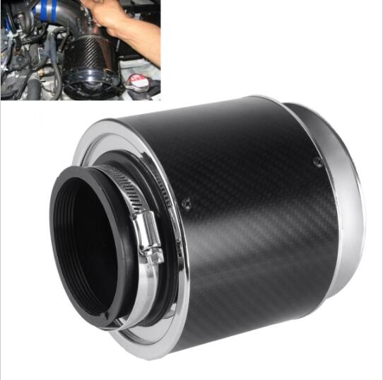 New 3"Inlet/5" Carbon Fiber Style Hi-Flow Air Filter For Car Cold Air Ram Intake