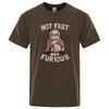 Not Fast Not Furious Kawaii Faultier-Print Kleidung Herren Street Übergroße T-Shirts Atmungsaktive Baumwolle Streetwear Kreativität T-Shirt