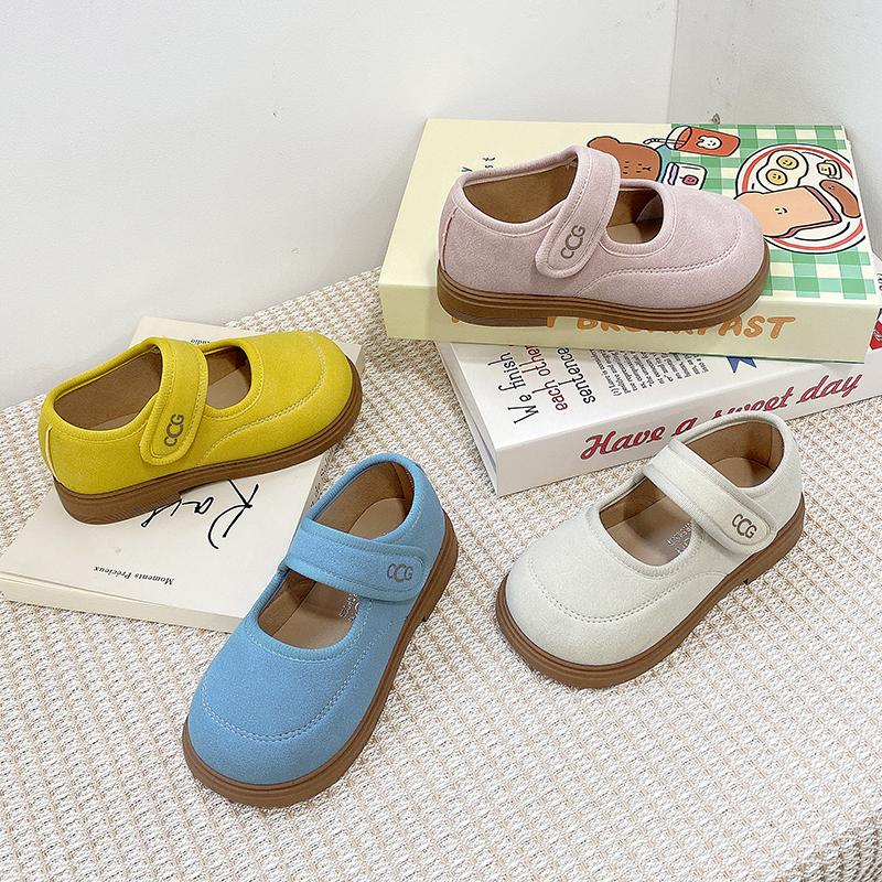 Children's Little Leather Shoes New Girl's Shoes, Little Girl Princess Shoes, Baby Single Shoes, Soft Soled Bean Shoes
