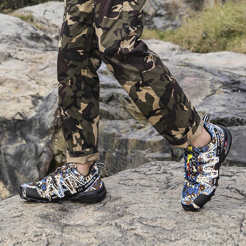 Men Hiking Shoes Outdoor Trail Running Shoes Mesh Breathable Hiking Training Shoes Large Size 40-47 Casual Sports Jogging Shoes