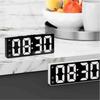 Mirror Display LED Mirror Clock Adjustable Brightness Large Number Digital Alarm Clock Sound Control Mute Function