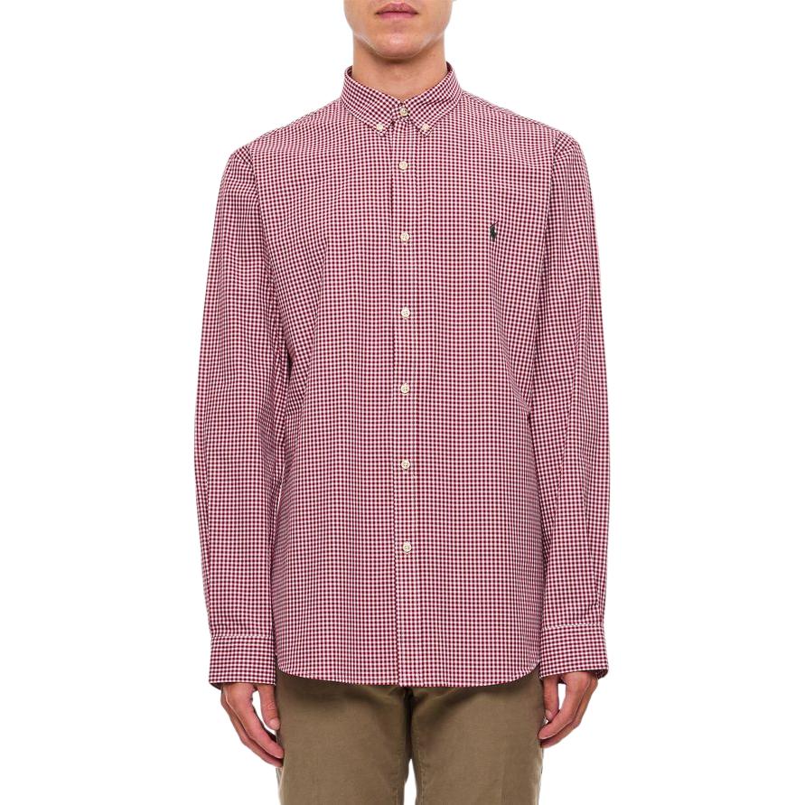 Polo Ralph Lauren FW24 Kariertes Logo Besticktes Button-Down Langarmhemd Herren Hemden 710929345-008