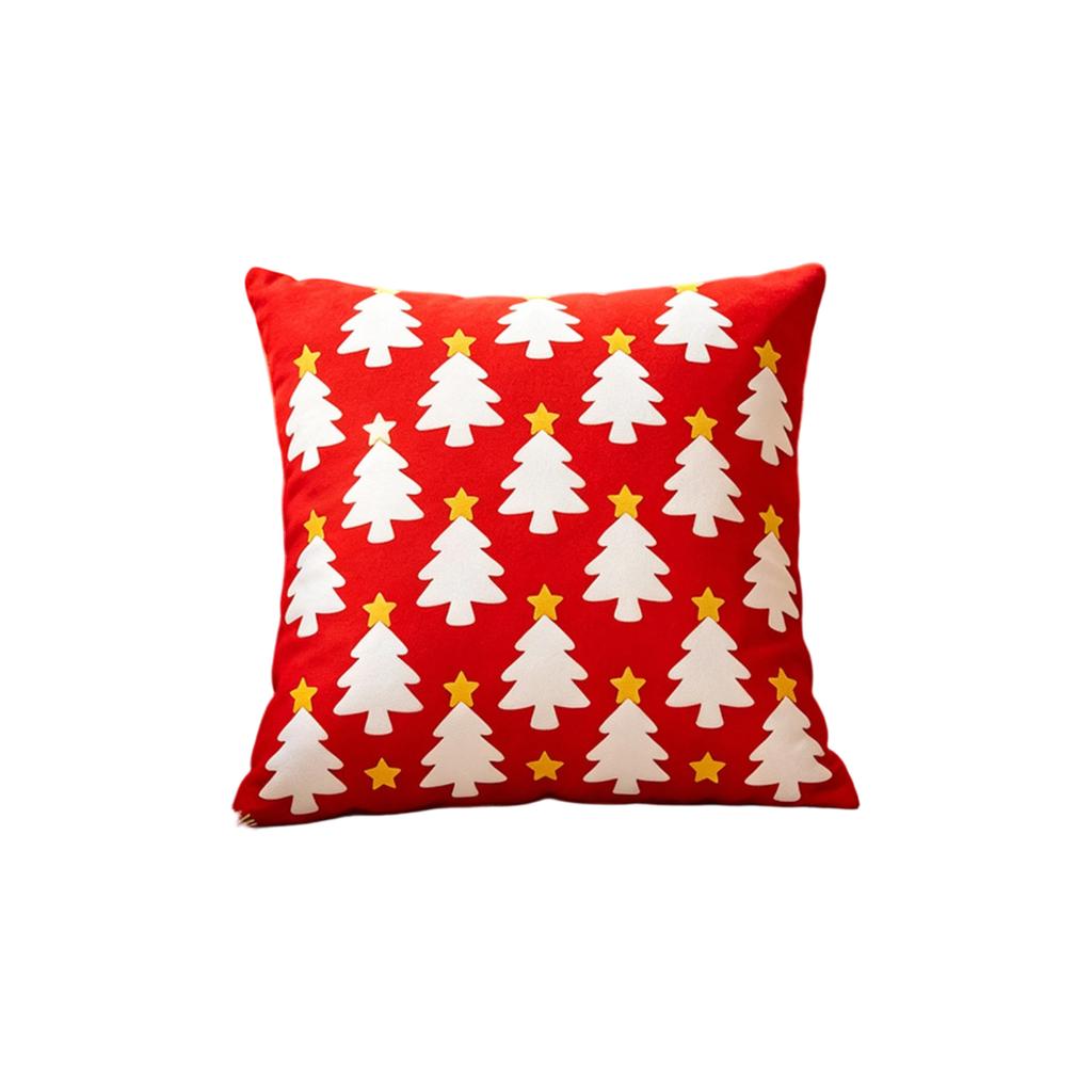 Christmas Festive Pillowcase, Imitation Embroidery Holiday Decoration, American Throw Pillow, Living Room Sofa Cushion, Bay Window Pillowcase