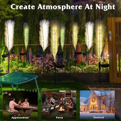 LED Solar Reed Lamp Garden Landscape Light Outdoor Waterproof Lawn Light Yard Christmas Decoration Path Lighting Decoration