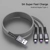 PEOB7 Car Data Cable 3 In1 Mobile Phone Charging Cable Fast Charge Typec For Lexus IS500 LS460 RC200 LM300 LX NX350h LC UX CT RZ450e