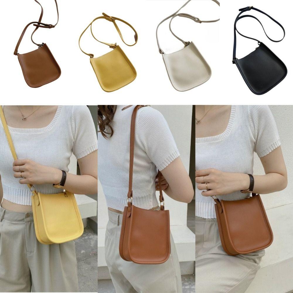 Accessory PU Leather Shoulder Bag Square Bag Zipper Crossbody Bag Versatile Lightweight Handbag Outdoor