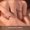 Adjustable One Carat Simulated Diamond Ring & Six-Prong Couple Wedding Bands