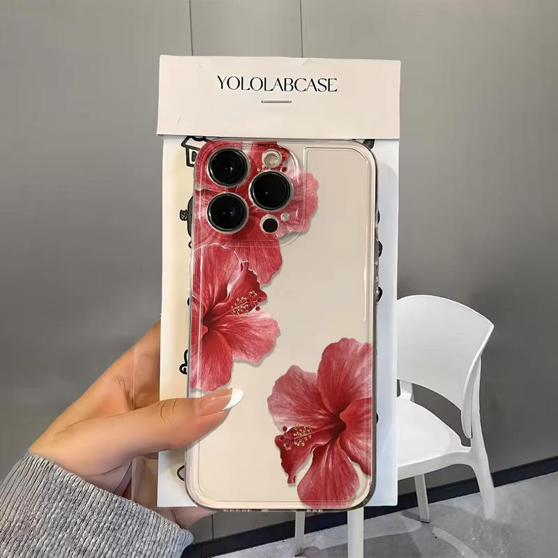 Pink lily Print Clear Phone Case For Xiaomi Mi 15 T Pro 14T 13T 12T Mi 17 Pro 15 14 13 12 11 Lite 5G Silicone Cover