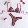 Costume da bagno bikini a triangolo sexy con perizoma, spaccato, costume da bagno da donna