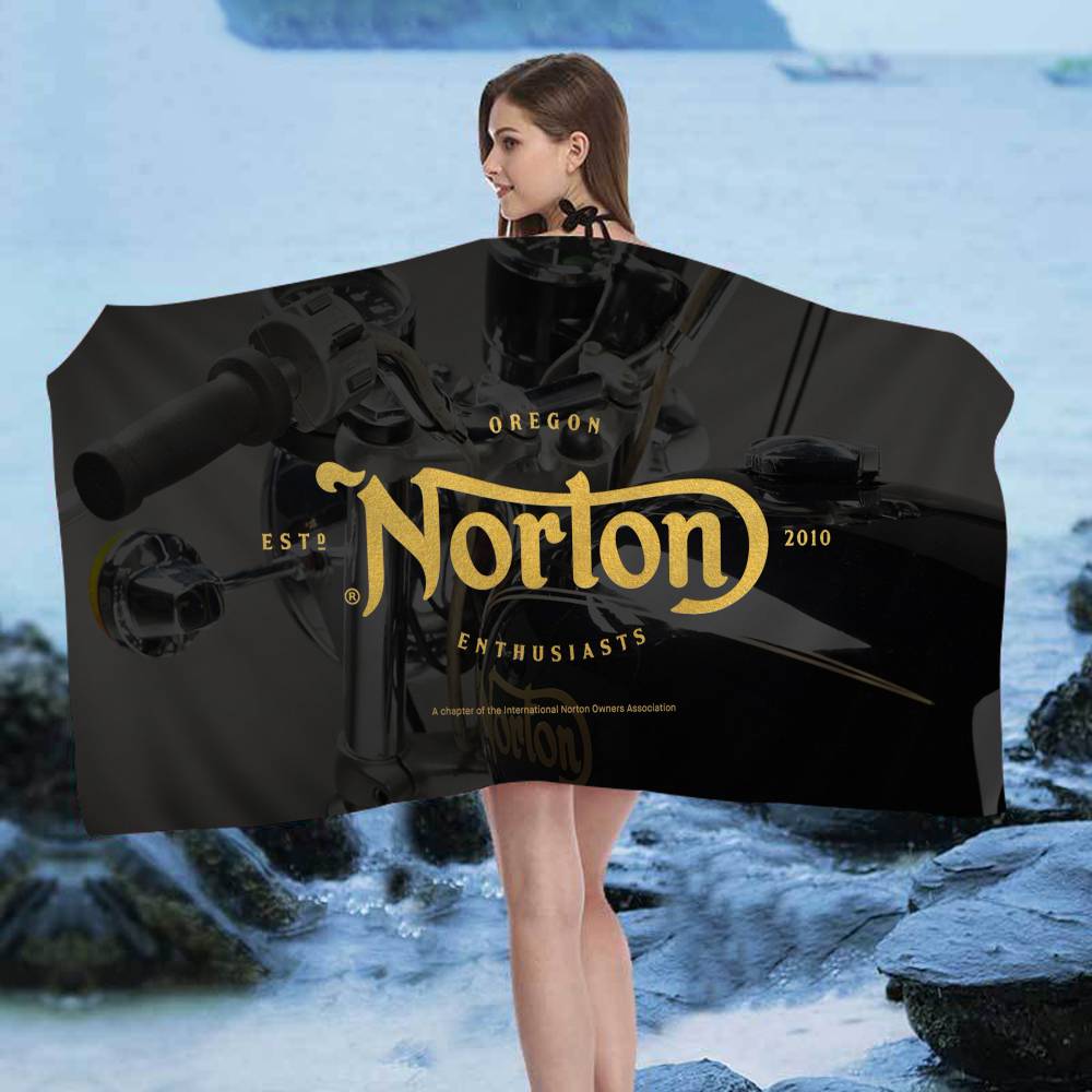 

N-NORTONS Motorcycle Big Microfiber Beach Towels Quick Dry Towel Sand Beach Towels Pool Towel For Travel Swim Pool Yoga W30*H60(CM)