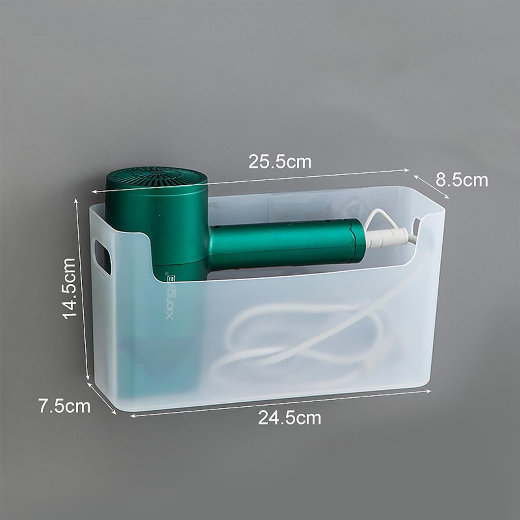 WORTHBUY Multifunctional Punch Free Wall Mounted Hair Dryer Storage Box,Cosmetic Cleaning Supplie Storage Organizer For Bathroom
