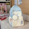 School bag women's new college style Japanese fresh cartoon polka dot backpack junior high school students lightweight travel backpack