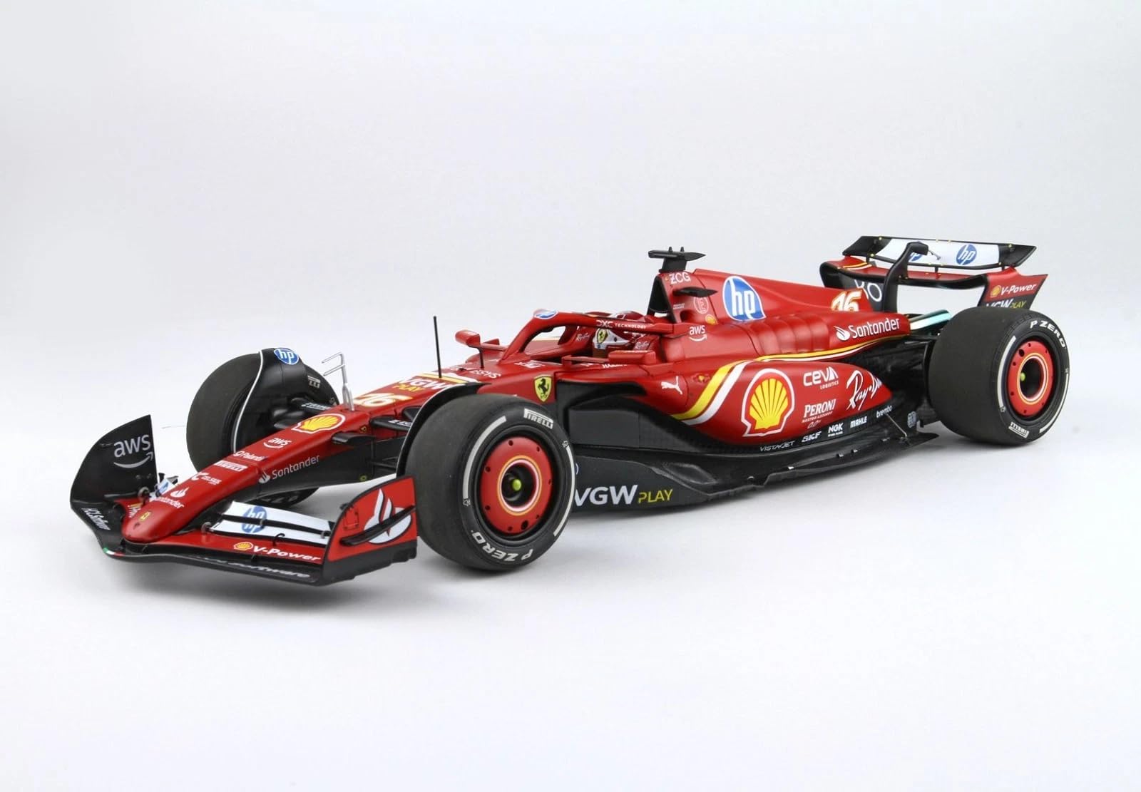 

Масштаб BBR Ferrari F1 Гран-при Монако 2024 Победитель Леклер МОНАКО ГП Шарль Леклер Литой 1/18 SF-24 #16