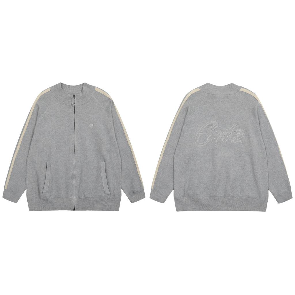 Corteiz Trendy Woolen Zipper Cardigan - American Retro Street Hip Hop Unisex Jacket