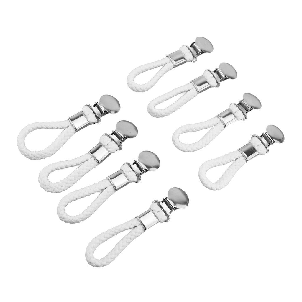 8 Pezzi Clip Appendi Strofinacci con Passante in Cotone per Casa Cucina Bagno Armadietti Appendi Strofinacci Supporti Antiruggine Bianchi
