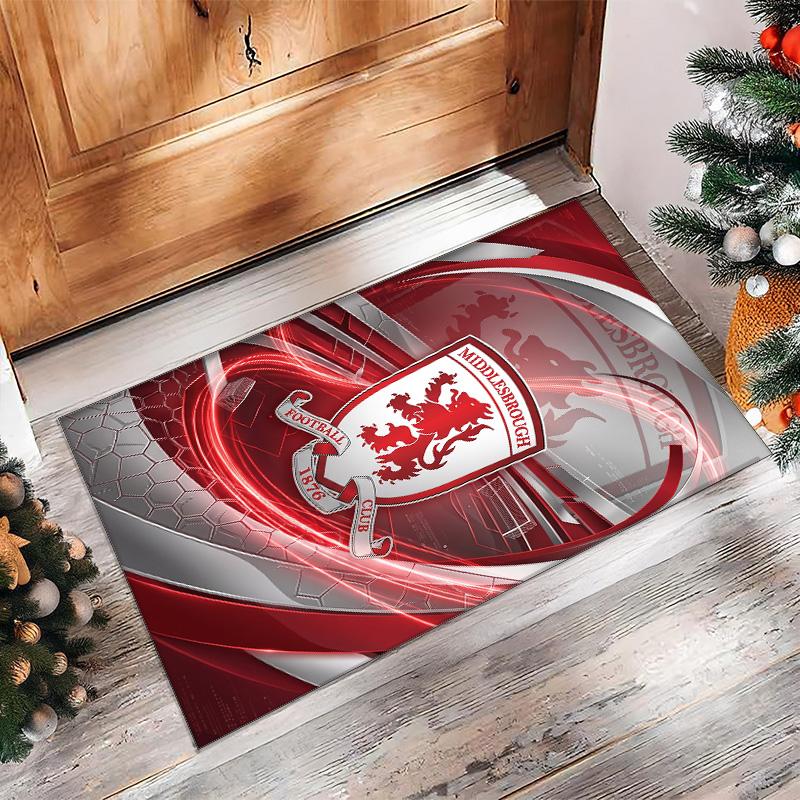 Tappeto Morbido per Pavimento Antiscivolo Decorazione Sportiva Middlesbrough FC Calcio Calcio Pattern per Camera da Letto