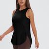 Workout Tank Top For Women With Side Slits Polyester Fabric For Yoga And Running