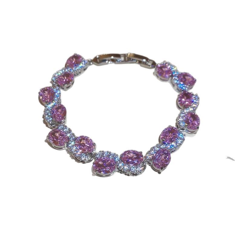 Bracciale Geometrico in Zirconi di Lusso Raffinato: Design Colorato e Versatile