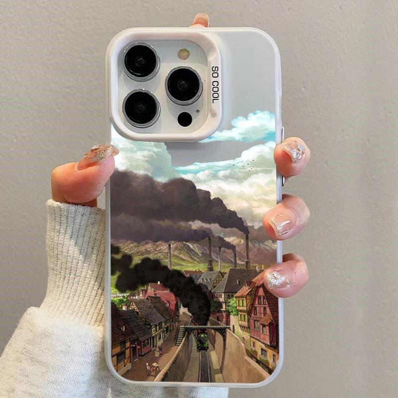 

Чехол для телефона с защитой от удара «Сельская местность» для iPhone 13 12 11 14 15 Plus Pro Max 12Mini 13Mini Жесткая лазерная задняя крышка iPhone 11