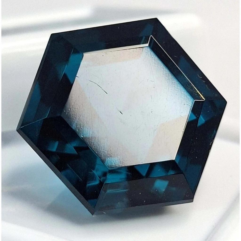 Fabulous Teal Blue Tourmaline Natural Hexagon Cut 18-20 Ct Certified Gemstone