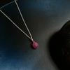 organic silver necklace_ruby Organic gemstone necklace LISSE Ruby