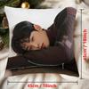 Cha Eun Woo Themed Double Sided Printed Square Pillowcase Zipper Closure Cushion Cover Home Spring Decoration Fashion Bedroom