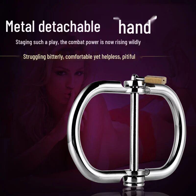 Openable Stainless Steel Handcuffs: Detachable Kinky Restraint Toy for Couples