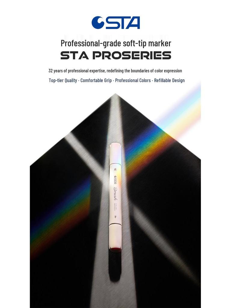 STA Soft-Tip Oil-Based Dual Alcohol Markers, Fade-Resistant, Quick-Drying, Stackable, 168 Colors.