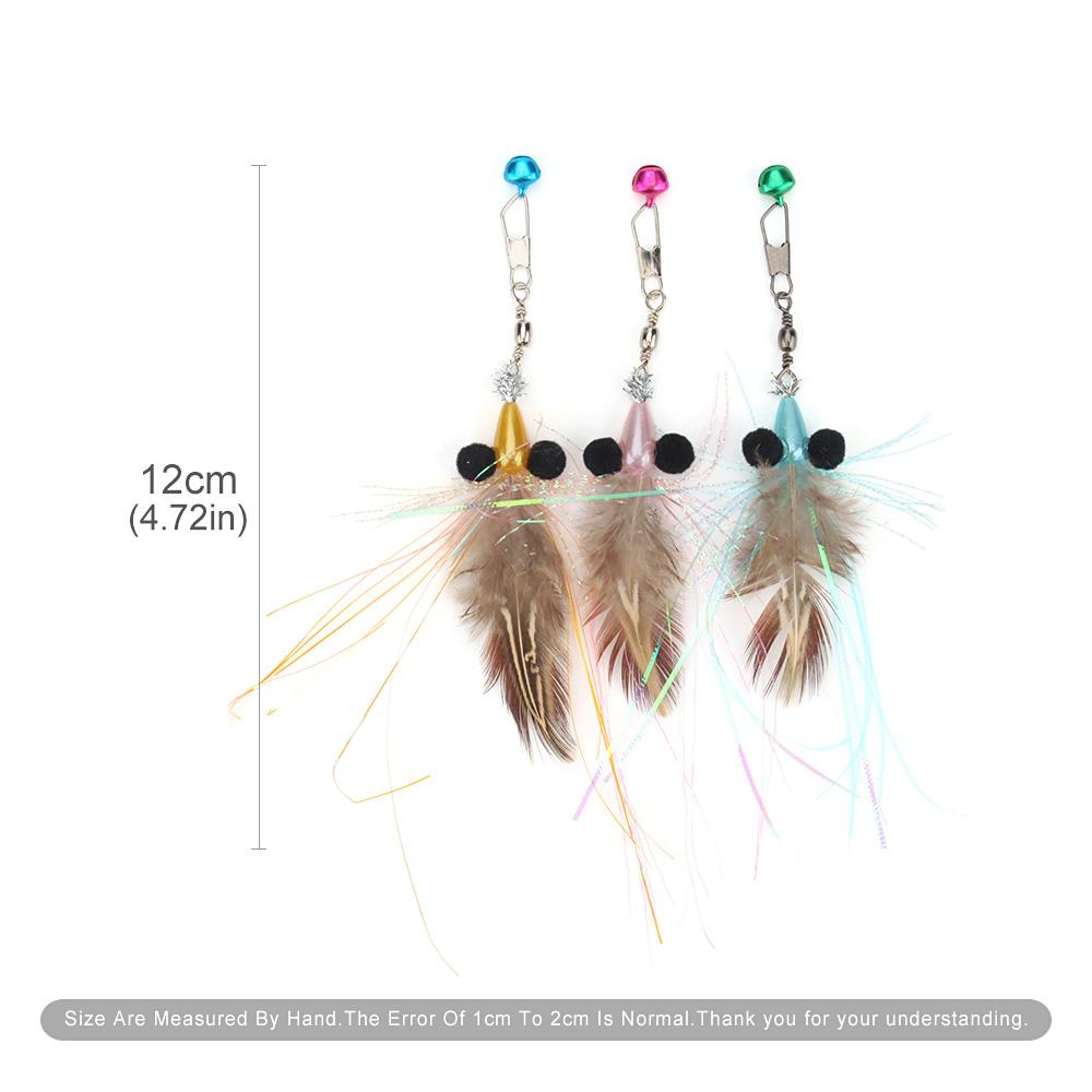 6pcs Replacement Heads for Simulated Glitter Bugs Cat Toys Kitten Fun Interactive Cat Playing Pet Supplies