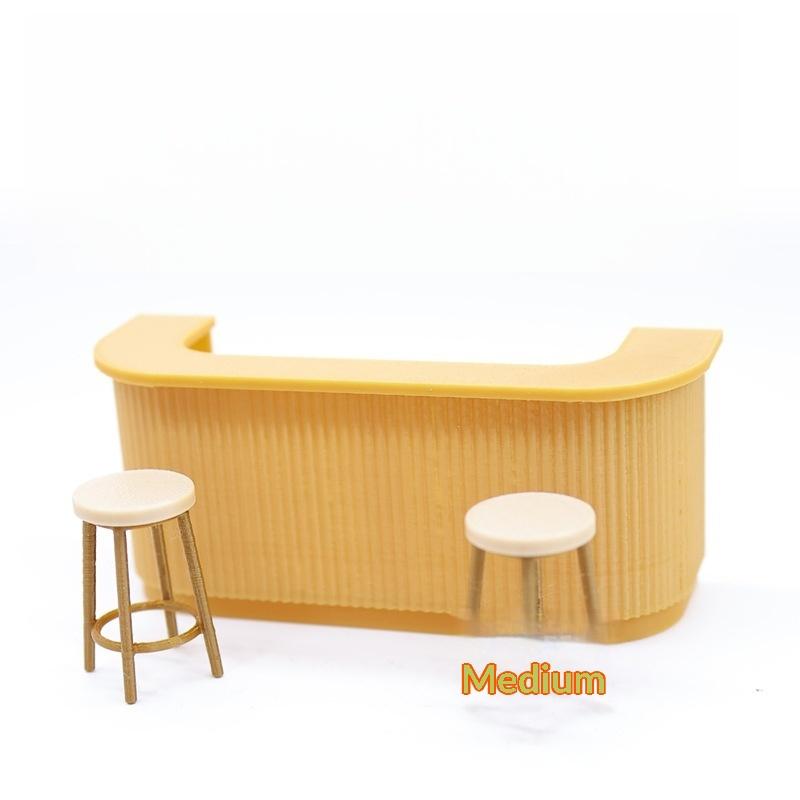 

3Pcs/Set Dollhouse Bar Counter Furniture Miniature Dining Table And Chair Scene Model Doll House Accessories Playing House Toy