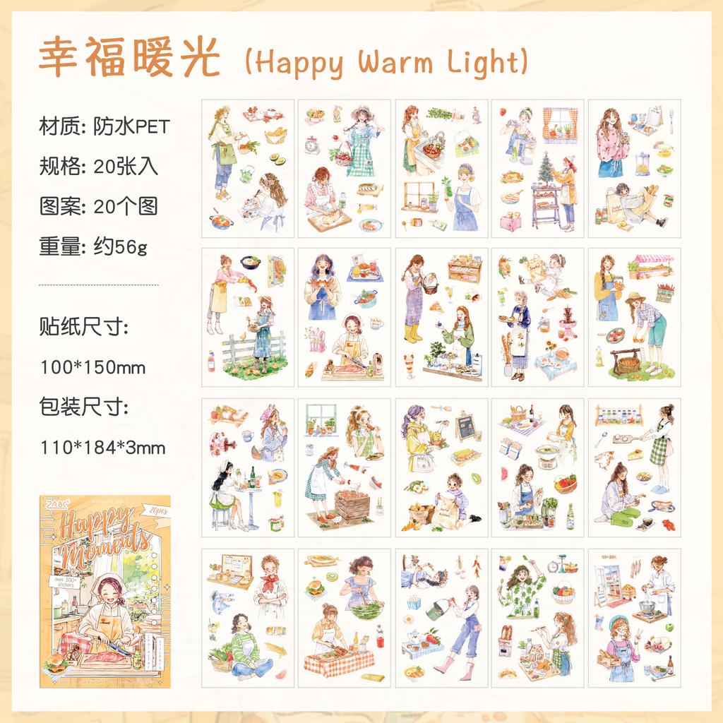 20 Pcs Die Cut Stickers Book Cute Cartoon Decorative Handmade Scrapbooking Supplies Diary Sticker Japanese Stationery Stickers