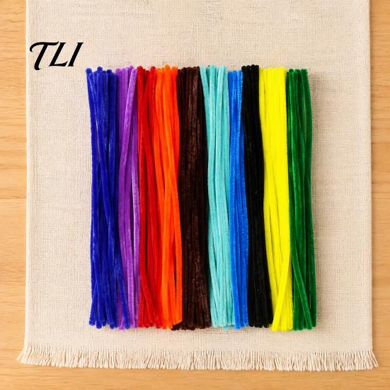 Decorative Plush Strips for Crafts 100Pcs Pipe Cleaners Handicrafts, Flexible Chenille Stems DIY Artistic Floral Supplies Art Projects, Multi-colored
