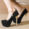 Modne Wiosenne Damskie Szpilki Modne Platforma Okrągły Nosek Płytkie Slingback Wysokie Obcasy Buty do Pole Dance Damskie Imprezowe Szpilki Zapatos