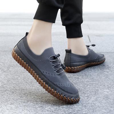 Męskie ręcznie robione skórzane buty, modne trampki, wsuwane mokasyny, letnie, oddychające, codzienne buty, męskie buty do jazdy samochodem