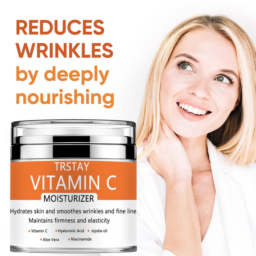 Vitamin C, Hyaluronic Acid,Aloe Vera, Day &Night Cream Moisturizing and Lightening Fine Lines Moisturizing Tightening Whitening Cream