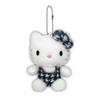 K Company Hello Kitty Ball Chain H100 X W80 X D70mm (Houndstooth Series) Mascot, Black, KTC-BM-BK,