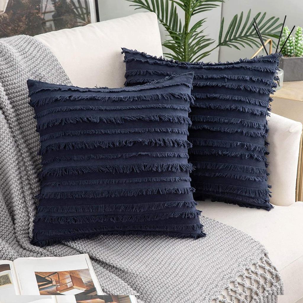Tassel Pillow Case Home Office Sofa Bay Window Pillow Bohemian Striped Cushion Car Lumbar Pillow