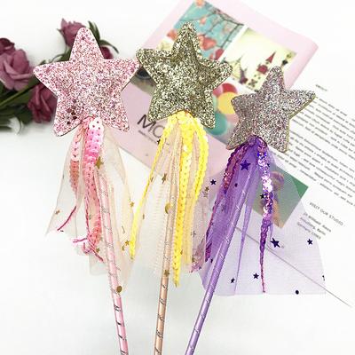 Sale Cute Dreamlike Five Pointed Star Fairy Wand Kids Stick Girl Birthday DIY Gift